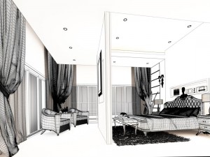 luxury stylish interior master bedroom - 75 3D Model