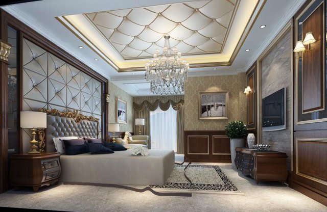 luxury stylish interior master bedroom - 76 3D Model .c4d .max .obj .3ds .fbx .stl .blend 