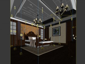 luxury stylish interior master bedroom - 77 Modelo 3D