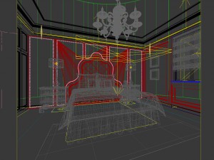 luxury stylish interior master bedroom - 78 3D Model