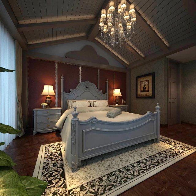 luxury stylish interior master bedroom - 79 3D Model .c4d .max .obj .3ds .fbx .stl .blend 