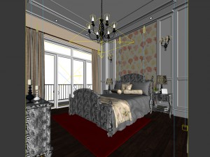 luxury stylish interior master bedroom - 82 3D 模型