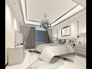 luxury stylish interior master bedroom - 83 3Dモデル