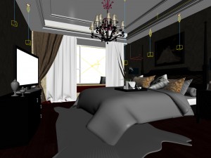 luxury stylish interior master bedroom - 83 3Dモデル