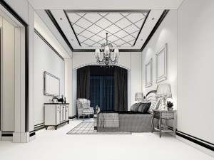 luxury stylish interior master bedroom - 84 3D मॉडल