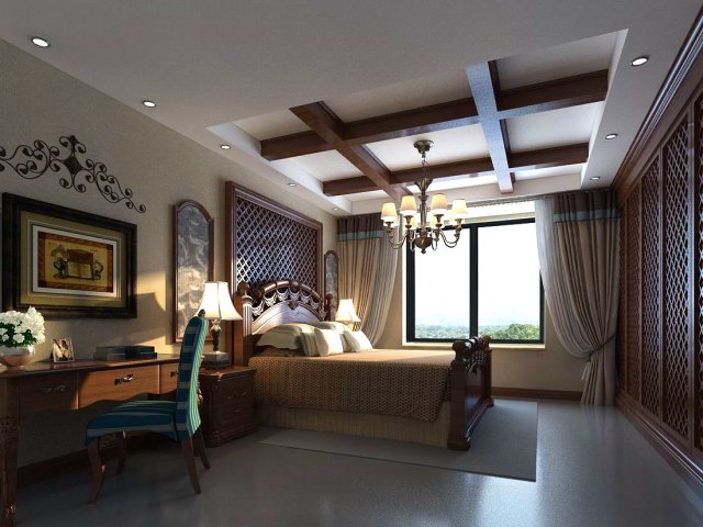 luxury stylish interior master bedroom - 87 Model 3D .c4d .max .obj .3ds .fbx .stl .blend 
