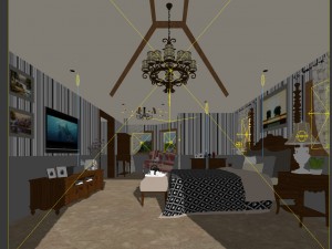 luxury stylish interior master bedroom - 88 3D-Modell