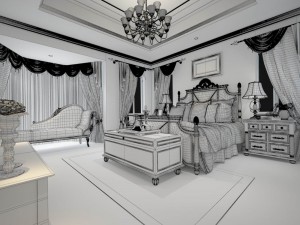 luxury stylish interior master bedroom - 89 3D Модель