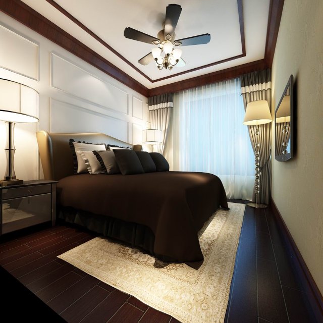 luxury stylish interior master bedroom - 90 3D Model .c4d .max .obj .3ds .fbx .stl .blend 