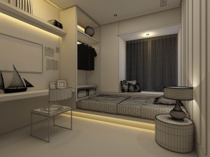 luxury stylish interior master bedroom - 92 3D Model