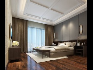 luxury stylish interior master bedroom - 93 3D Model