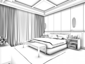 luxury stylish interior master bedroom - 93 3D 모델