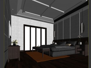 luxury stylish interior master bedroom - 93 3D 모델