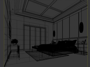 luxury stylish interior master bedroom - 93 3D 모델