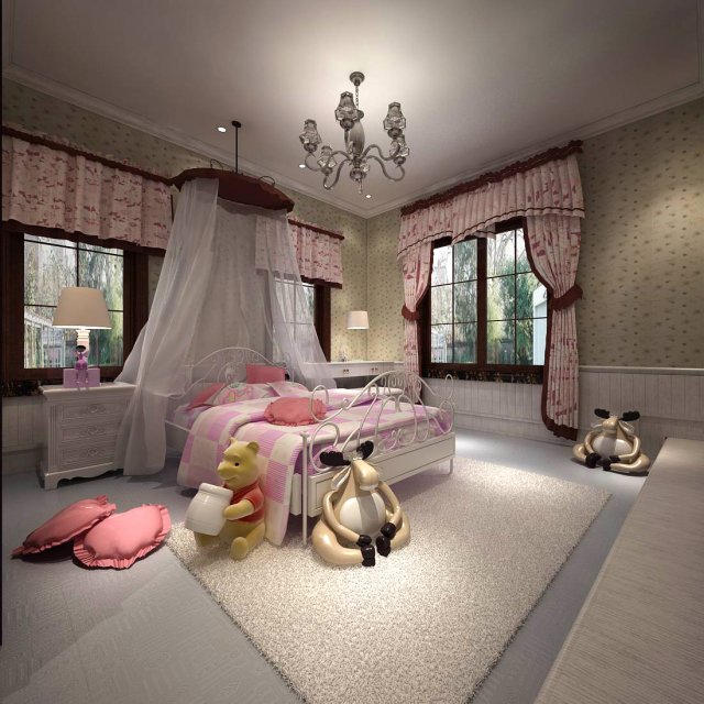 luxury stylish interior master bedroom - 95 3D Model .c4d .max .obj .3ds .fbx .stl .blend 
