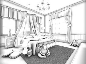 luxury stylish interior master bedroom - 95 3D Model