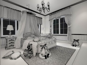 luxury stylish interior master bedroom - 95 3D Model