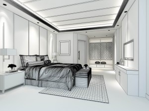luxury stylish interior master bedroom - 98 3D Model
