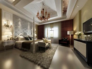 stylowa europejska sypialnia 01 Model 3D