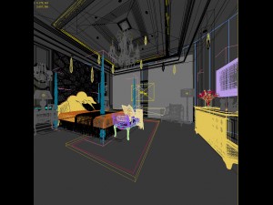 stylish european bedroom 01 3Dモデル