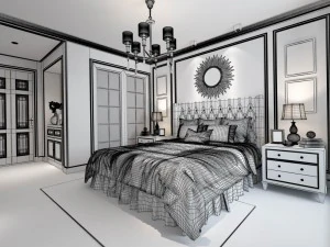 stylish european bedroom 02 3D Model