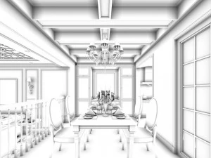 stylish european bedroom 02 3D Model