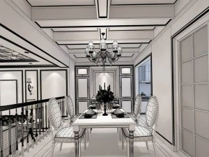 stylish european bedroom 02 3D Model