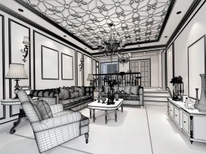 stylish european bedroom 02 3D Model