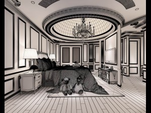 stylish european bedroom 03 3D मॉडल