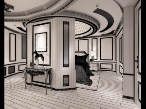 stylish european bedroom 03 3D मॉडल