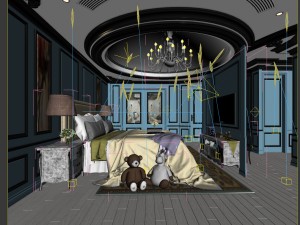 stylish european bedroom 03 3D मॉडल