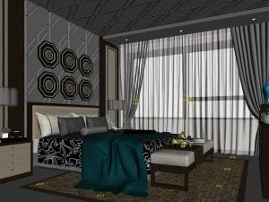 stylish european bedroom 06 3D Model