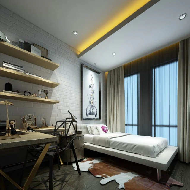 stylish european bedroom 09 3D Model .c4d .max .obj .3ds .fbx .stl .blend 