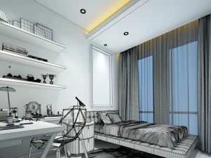 stylish european bedroom 09 3D Model