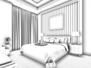 stylish european bedroom 10 3D Model
