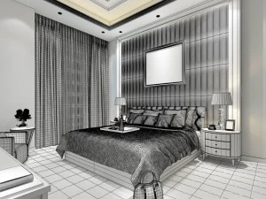 stylish european bedroom 10 3D Model