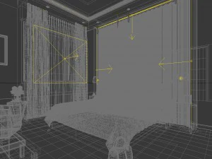 stylish european bedroom 10 3D Model