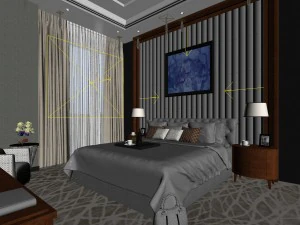 stylish european bedroom 10 3D Model