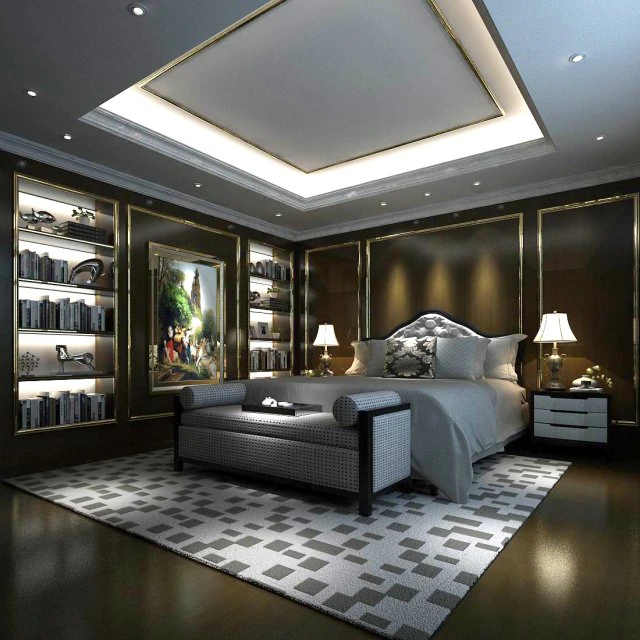 stylish european bedroom 11 3D Model .c4d .max .obj .3ds .fbx .stl .blend 