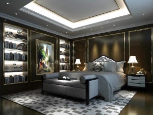 stylish european bedroom 11 3D Model