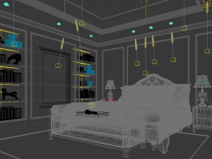 stylish european bedroom 11 3D Model