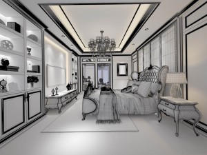 living room - american style-9410 Modèle 3D