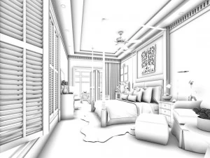 bedroom - southeast asian style -9401 3D Model