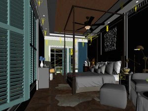 bedroom - southeast asian style -9401 3D Model