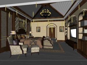 bedroom - american style -9401 3D Model