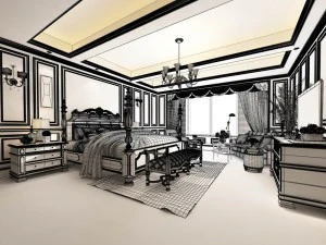 bedroom - american style -9402 3D Model