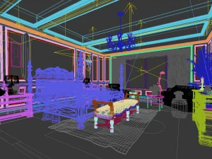 bedroom - american style -9402 3D Model