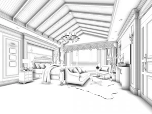bedroom - american style -9404 3D Model