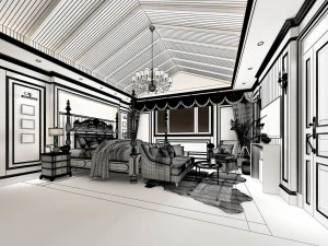 bedroom - american style -9404 3D Model