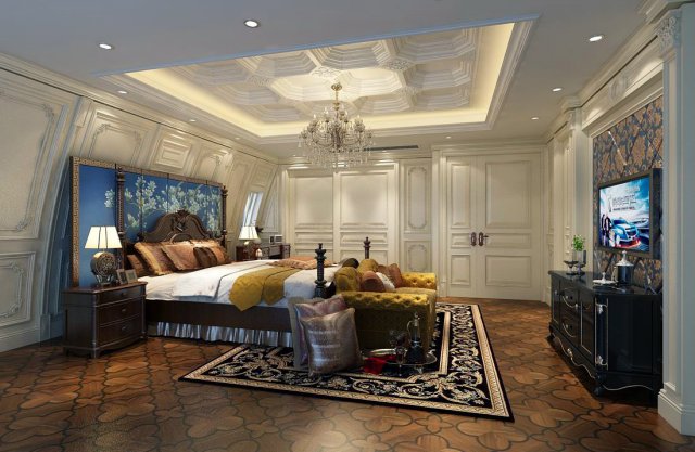 bedroom - american style -9406 3D Model .c4d .max .obj .3ds .fbx .stl .blend 